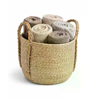 Imagem de Cesto Pacaranas Seagrass Natural C / Alça 26 cm Sala Quarto - jolitex