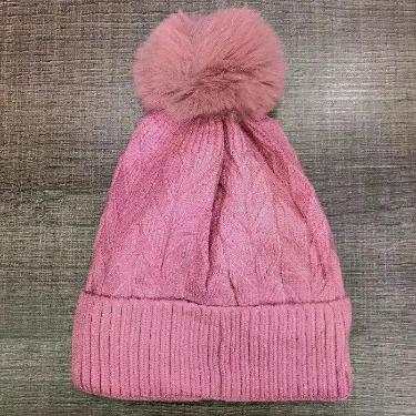 Imagem de Gorro Touca Infantil com Pompom Forrada para Inverno - oem, Pink