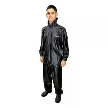 Imagem de Conjunto Capa de Chuva Motoqueiro Tamanho P PVC 0,28mm Pop Gola Mascul