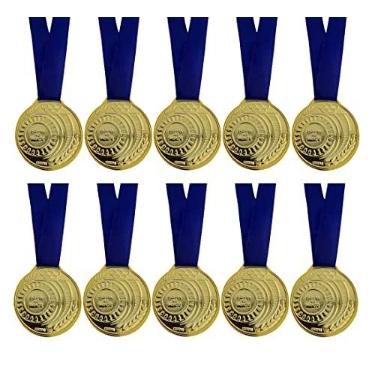 Imagem de Kit 10 Medalhas Honra ao Mérito Ouro Prata Bronze 4,3cm Aço Cor:Ouro