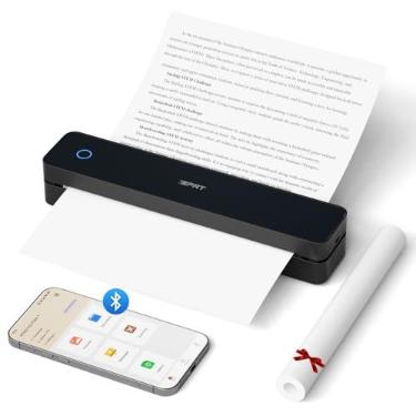Imagem de iDPRT - Impressora térmica portátil, MT610 Pro sem fios para viagens, impressora sem tinta Bluetooth de 300 DPI, compatível com 8,5 x 11 polegadas, papel térmico A4 e A5 para casa, compatível com
