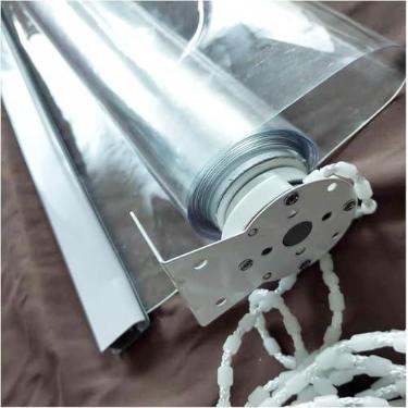 Imagem de Cortina de rolo transparente, persianas de plástico transparentes à prova d'água, para jardim ao ar livre, varanda, porta do pátio, pérgula, gazebo, persianas de rolo para janela interna com