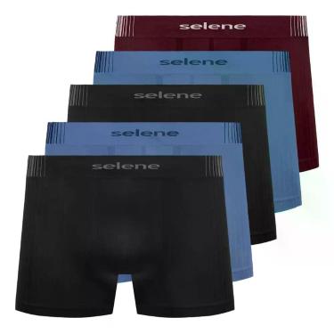 Imagem de Kit 5 Cueca Boxer Infantil Selene Cós Duplo Microfibra, Sortido, G