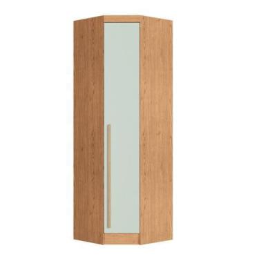 Imagem de Guarda Roupa de Canto Oblíquo Modulado 1 Porta Cedro e Pistache Infini