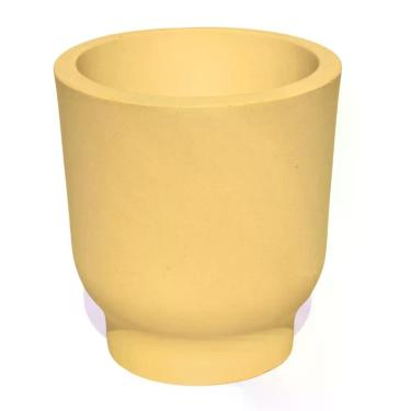 Imagem de Vaso Decorativo Garrafa Invertida Lisa 9,5cm Em Cimento Artesanal Amarelo