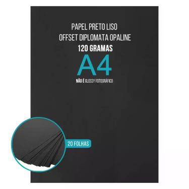 Imagem de Papel Preto Sulfite Liso Offset Diplomata Opaline A4 120g Tipo Ofício 