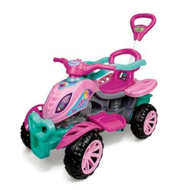 Imagem de Quadriciclo Infantil Feminino Lady Star Rosa +9 Meses com Guia Maral