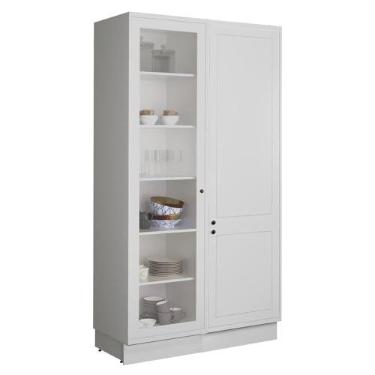 Imagem de Cristaleira Mdf Herval Viana, 3 Portas, com Vidro, Branco Ártico
