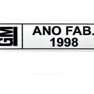 Imagem de Adesivo Etiqueta Plaqueta Ano 1998 compatível Chevrolet - SPTS