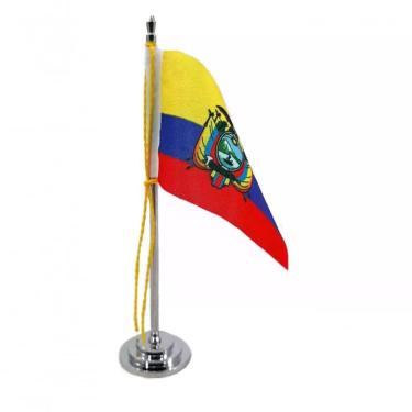 Imagem de Mini Bandeira De Mesa Equador 15 Cm Poliéster