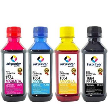 Imagem de Kit de Tinta para Epson L395 - Compatível Inkprinter (t664-4x250ml)