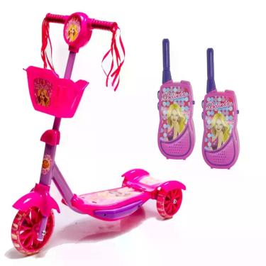 Imagem de Kit Patinete Cestinha Rosa Belinda + Walkie Talkie Belinda - DM Toys