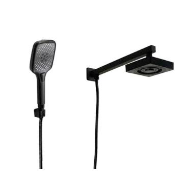 Imagem de Ducha AutoLimpante ABS Preto de Parede com Ducha Manual