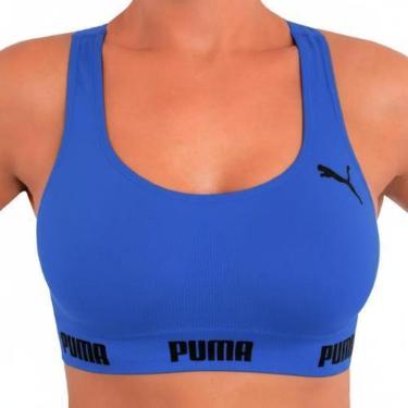 Imagem de Top Puma Sem Costura Feminino - Azul, G