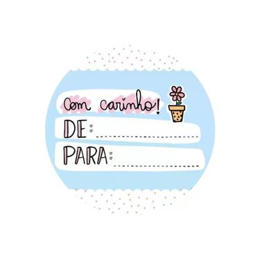 Imagem de Adesivos Personalizados Com Carinho De Para 5x5cm Rosa