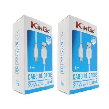 Imagem de Kit 2 Cabos Usb Carregador Kingo Para Iphone 12 1Mt Garantia - Generic
