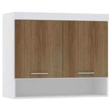 Imagem de Armário Aéreo Ponte Modulado 97cm Taiga Branco/Avelã L01 - Mpozenato