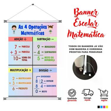 Imagem de Banner escolar matemática DIVERSOS TAMANHOS - ARTE PRONTA ENTREGA. - C