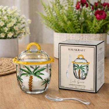 Imagem de Açucareiro De Vidro Com Colher 220ml Palm Tree Palmeira Trancoso Color