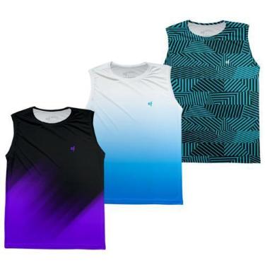 Imagem de Kit 3 Regata Beach Tennis Masculina Dry Camiseta Ante odor termica Pro