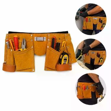 Imagem de Bolsa Cinto para Ferramentas EDA 11 Bolsos Organizadores Couro Resistente Yeet