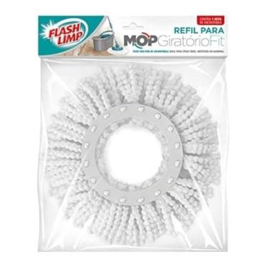 Imagem de Kit 3 Refil Mop FlashLimp Microfibra Giratório Rodo Mágico
