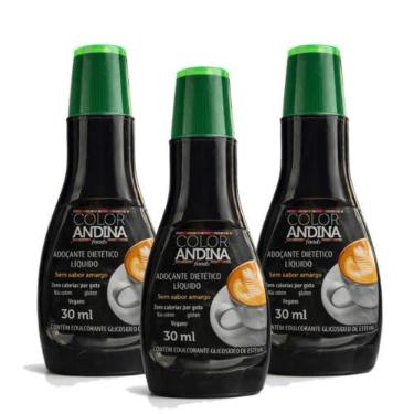 Imagem de 3 Adoçante Stévia Liquido Color Andina Frasco 30ml