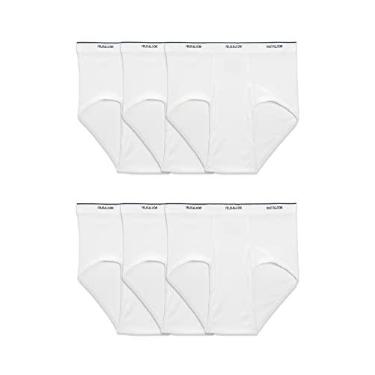 Imagem de Fruit of the Loom Cuecas masculinas de algodão sem etiqueta, Big Man - Pacote com 6 - Branco, XXL