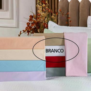 Imagem de Capa Fronha De Xuxão Avulsa Travesseiro De Corpo Cores Lisas 1,45m X 45cm - Percal 140 Fios 100% Algodão Cor Branco