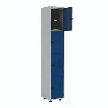 Imagem de Armário Roupeiro Aço 4 Portas 3 Prateleiras Aço 35CM Azul Elite Aço