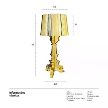 Imagem de Luminária De Piso Polaris Bourgie Dourado Dourado