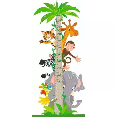 Imagem de Adesivo Fita Métrica Girafa Medir Criança Pediatra Creche Jardim