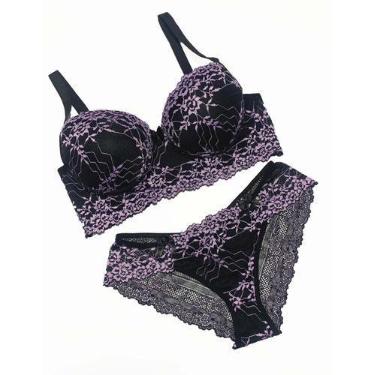Imagem de Conjunto Lingerie Plus Size com Bojo Sensual de Renda Luxo Conforto - 