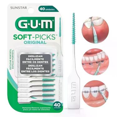 Imagem de Palito Interdental Escova para Aparelho Soft Picks GUM Estojo com 40 U