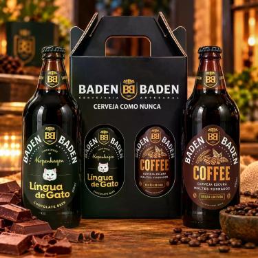 Imagem de Kit Cervejas Baden Baden Língua de Gato e Coffee 600ml Caixa Presente