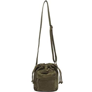 Imagem de Jeelow Bolsa pequena de lona crescente mini bolsa tiracolo para celular com alça ajustável e zíper, Verde