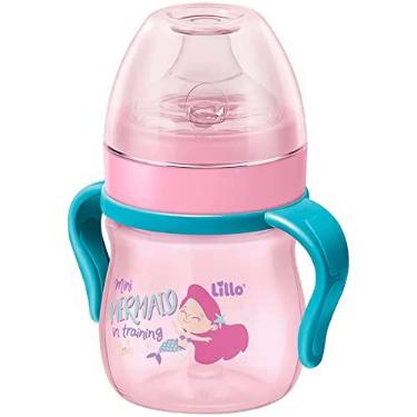 Imagem de Caneca de Aprendizado com Alça Lillo Evolution, Menina, 150ml | Rosa e Verde, Bebedor SIL