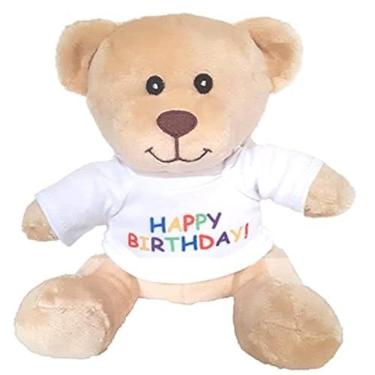 Imagem de Hug-a-BooBoo Feliz Aniversário! Pequeno Ursinho De Pelúcia De Um Super Fofo Ursinho De Pelúcia De 6 Polegadas Com “Feliz Aniversário!” Camiseta Com Mensagem – Ótima Para Presente, Cesta De Presente, L