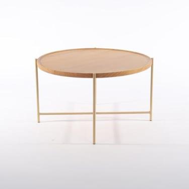 Imagem de Mesa de Centro Gold 60 cm x 35 cm Tauari/Dourado