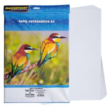 Imagem de Papel Fotográfico Glossy Masterprint A3 180g Branco Brilhante Photo Pa