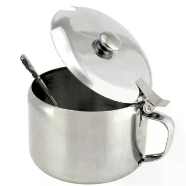 Imagem de Açucareiro Clink CK4081 com Colher Aço Inox 450ML para Mesa Inox