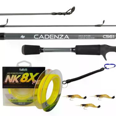 Imagem de Kit Top Vara Cadenza 17Lb Linha Nk 8X Salva Vara e Iscas - Albatroz