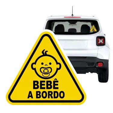 Imagem de Adesivo Bebê A Bordo Menino Em Vinil Sem Resina Preto