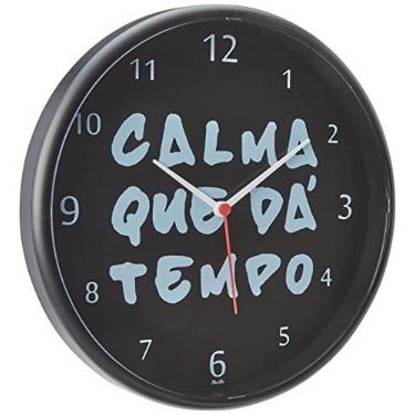 Imagem de Relogio de Parede Redondo Calma Tem Tempo, Bell´s, Multicor, 28.5 cm