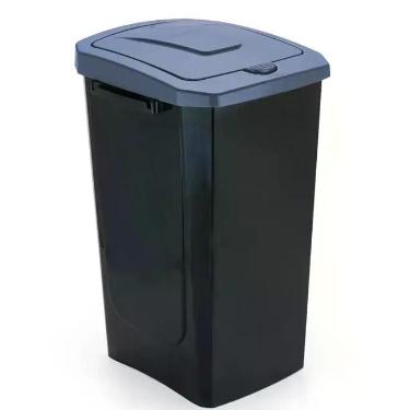 Imagem de Lixeira Retangular Ecofácil 30L com Tampa Click - ARTHI, Preto