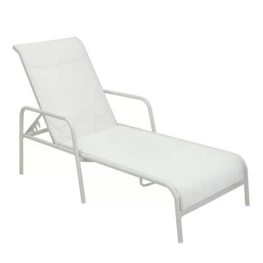 Imagem de Espreguiçadeira Modelo Sling Em Tela E Alumínio Branco