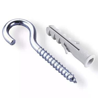 Imagem de Bucha Nylon 6mm com Gancho Zincado 3,4x60 com 20 Peças Gan324 Foxmix Bucha Nylon 6mm C-gan Zinc