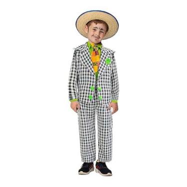 Imagem de Roupa Infantil Masculina Festa Junina Conjunto Completo Jeca Tatu (Preto, PP 3-4)