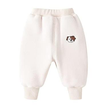 Imagem de Milk and Cookie Calças para Bebês Crianças Crianças Crianças Bebês Meninos Meninas Engrossar Desenhos Animados Térmicos Tom de Pele Infantil, Branco, 18-24 Meses