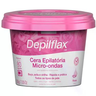 Imagem de Cera Depilatoria Micro-ondas Rosas Depilflax Buco Axila Virilha Todos 